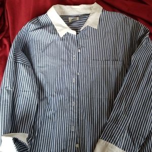 Striped button long sleeve shirt